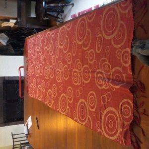 Reversible red and gold silk and pashmina scarf